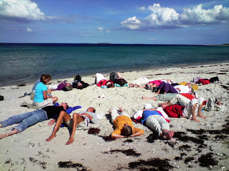 Cirkel på strand stor